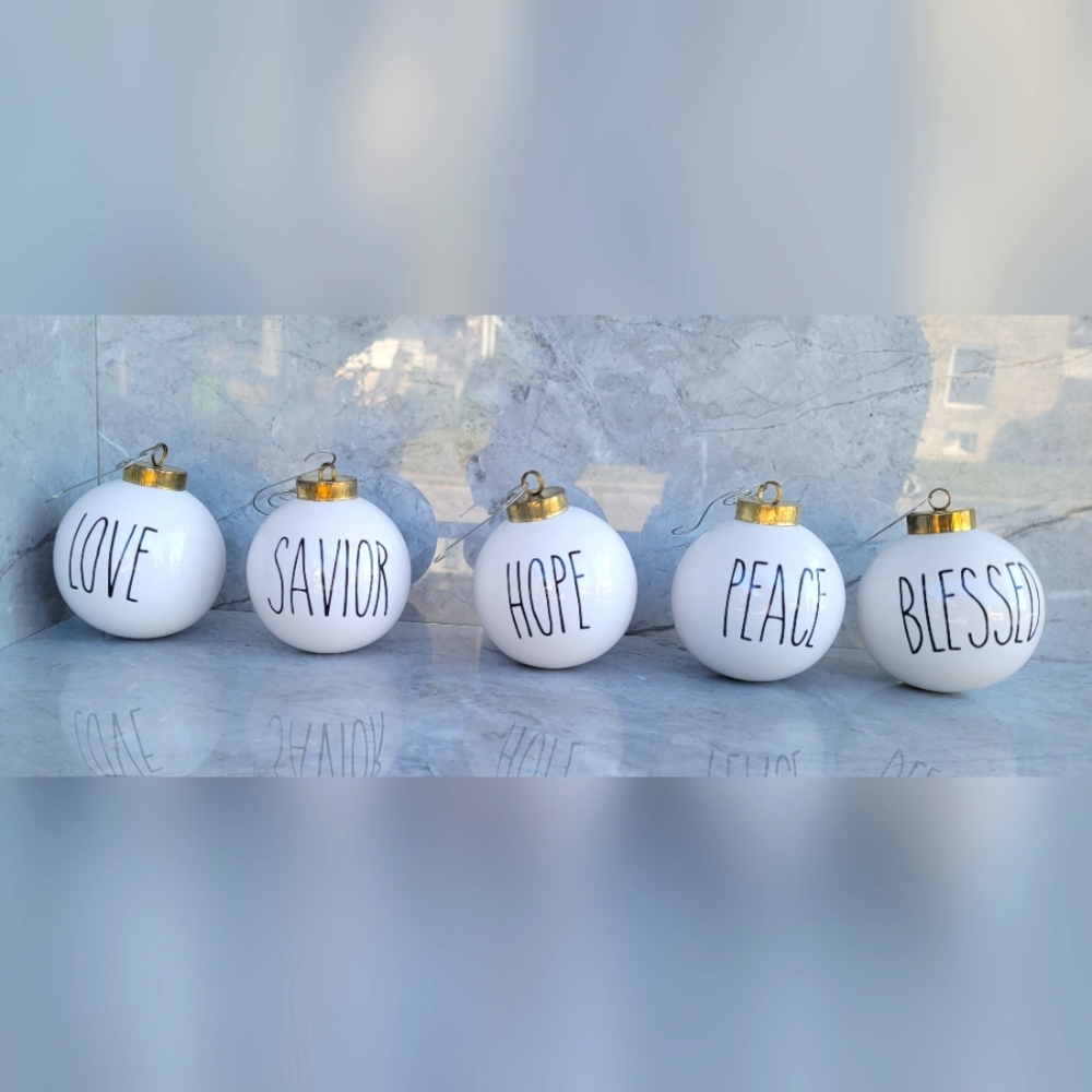 Rae Dunn inspired Christmas ornaments